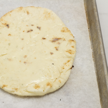 naan bread with Crystal on top