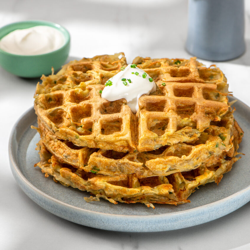 Savoury Potato and chive waffles