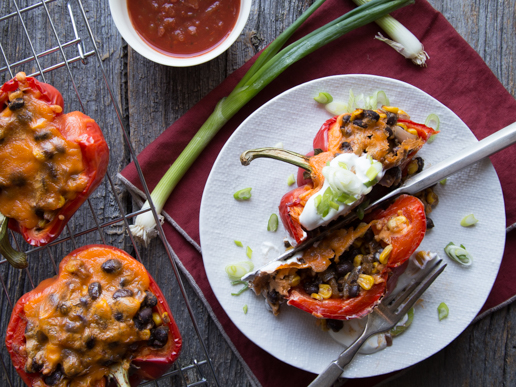 Featured image for “Cheesy Black Bean Stuffed Peppers”