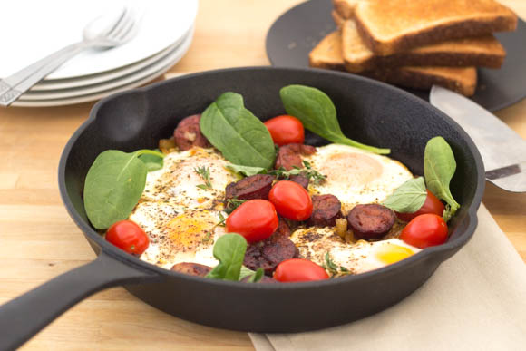 Featured image for “Quick and Easy Greens, Eggs and Ham Fry-Up”