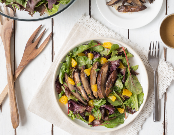 Featured image for “Miso Marinated Portobello Mushroom on Greens”