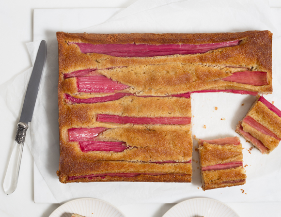 Featured image for “Rhubarb Maple Polenta Cake”