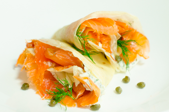 Featured image for “Refreshing Smoked Salmon Crêpes with Dill & Caper Spread”