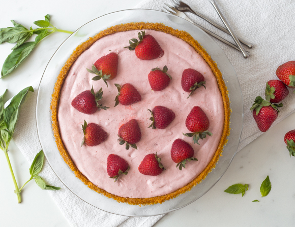 Featured image for “Strawberry Basil Mousse Pie”