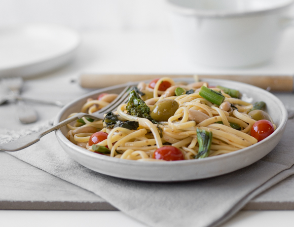 Featured image for “Tuscan White Bean Linguine”