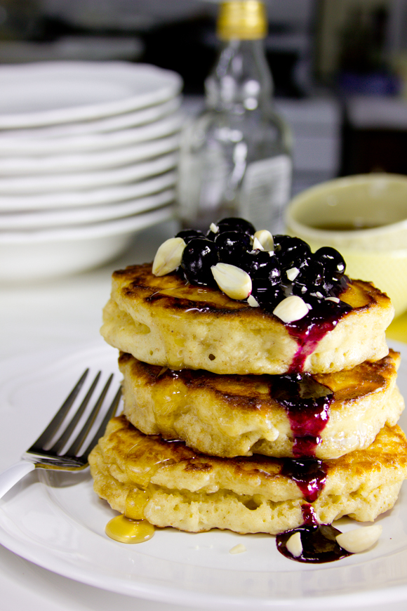 Featured image for “The Perfectly Stackable Whole Wheat Blueberry Almond Pancakes”