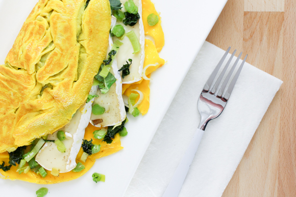 Featured image for “The perfect brunch omelette with leek, kale and brie”