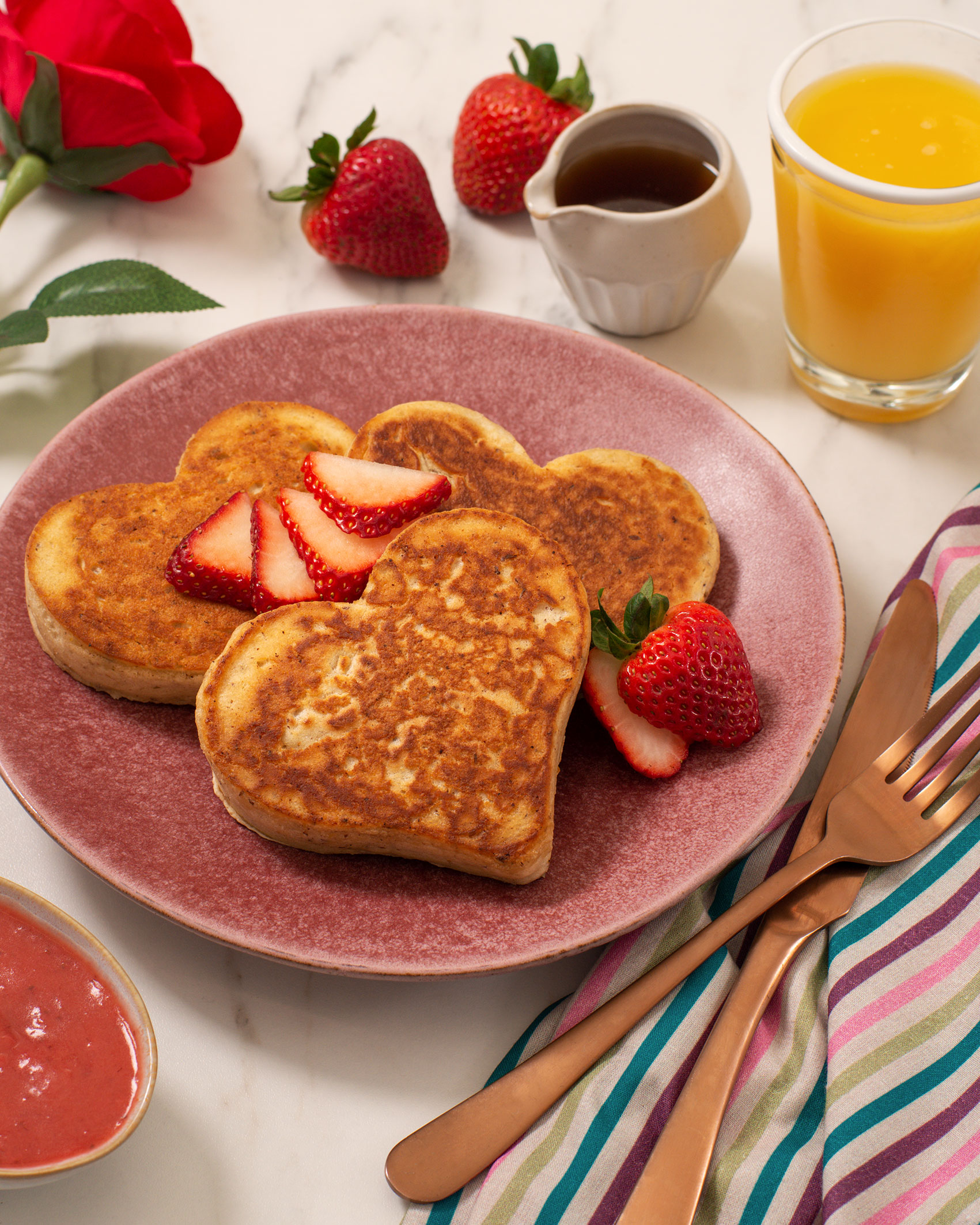 Featured image for “Vegan Heart Pancakes with Strawberries”