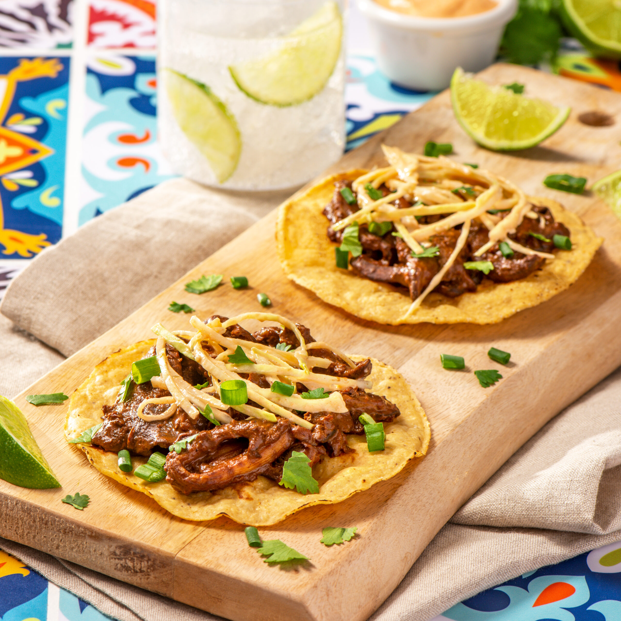 Featured image for “Mole Mushroom Tostadas”